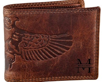 Handmade Leather Wallet For Men, Personalized Purse, Gift For Him With RFID Blocking