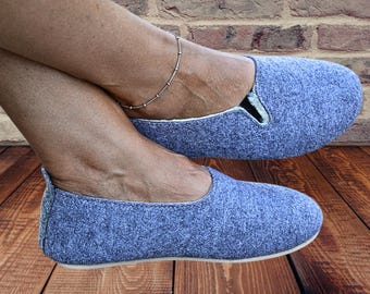 Handmade Wool Fleece Slippers: Warm Indoor Shoes for Women