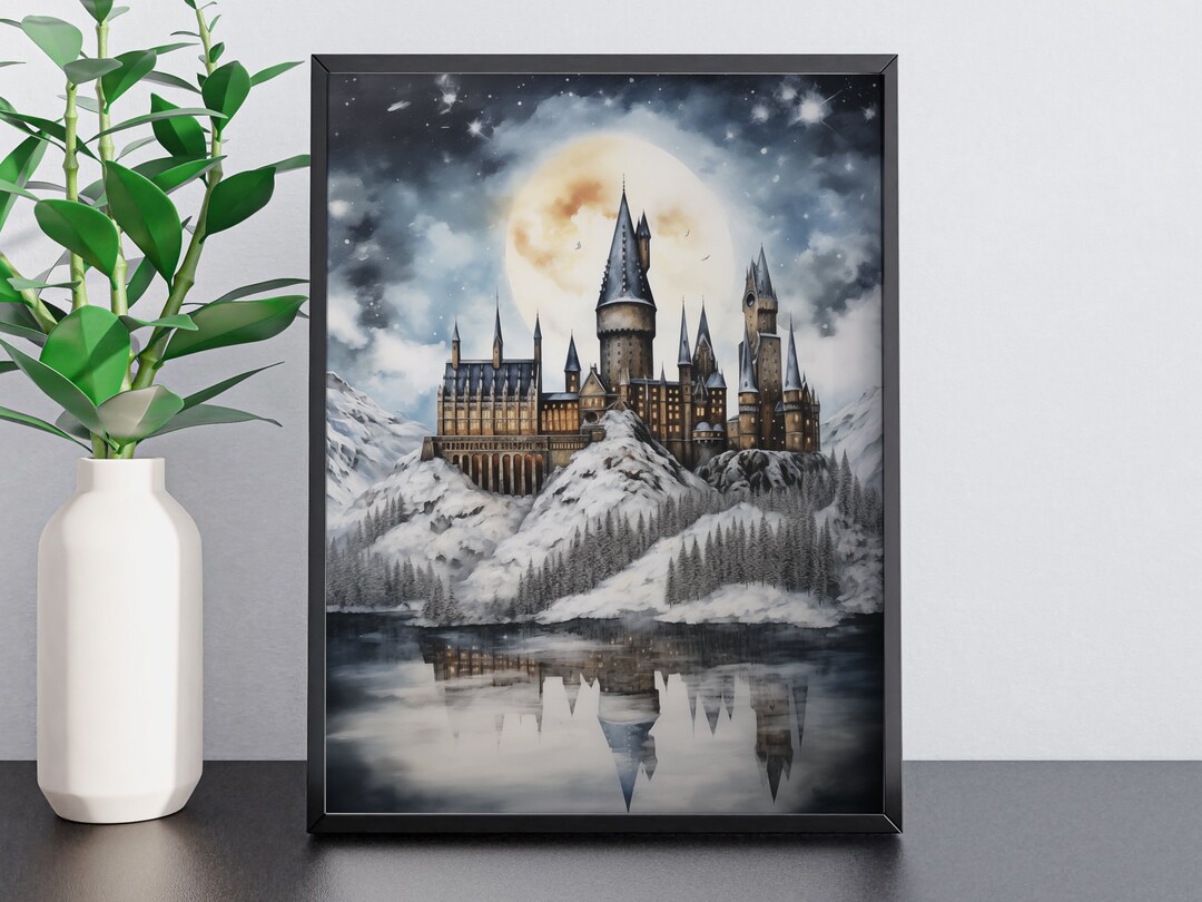 USA Shipping - Wizard Castle Winter Art Print - Etsy