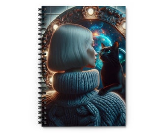 Cosmic Companionship - Spiral Notebook Ruled Line