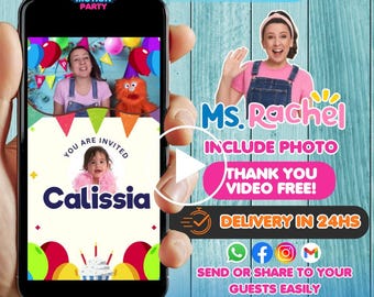 Animated Miss Rachel Birthday Invitation (Digital Video)