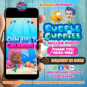 Invito di compleanno Bubble Guppies, Invito video Bubble Guppies, Invito Bubble Guppies, Video invito animato Bubble Guppies
