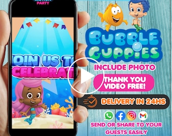 Bubble Guppies Birthday Video Invitation: Animated Invite (Digital Product)