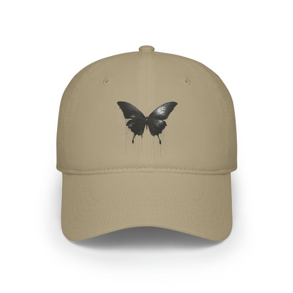 Black Butterfly Low Profile Baseball Cap Dripping Hat Lid  display picture 3