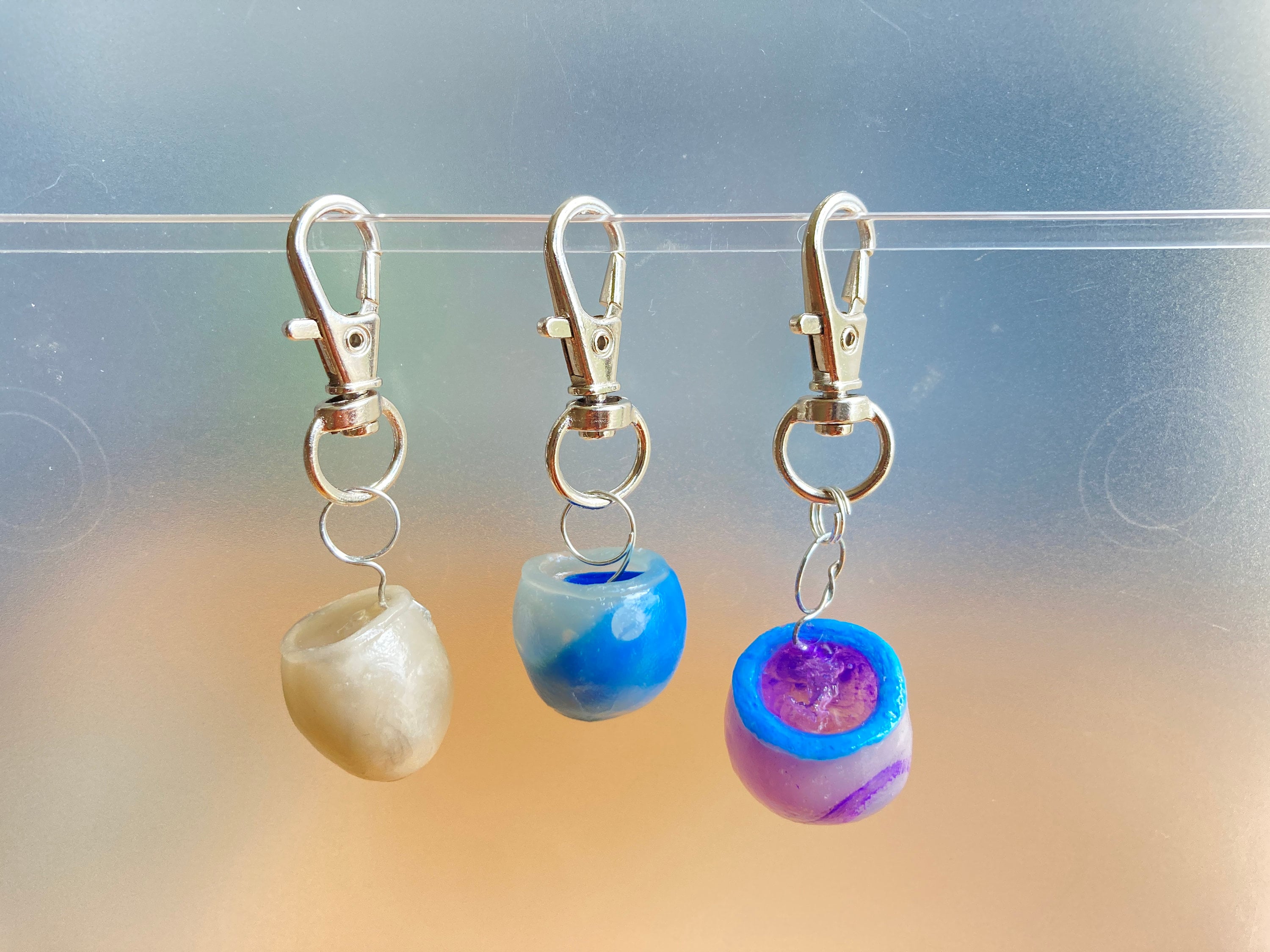 Mini Moon Jar Keychains Polymer Clay With Stainless Steel Clasp - Etsy