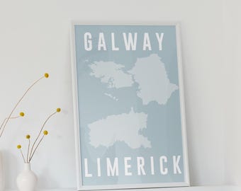 Gepersonaliseerde duokaartafdruk (Irish Counties): Iers interieur (digitale download)