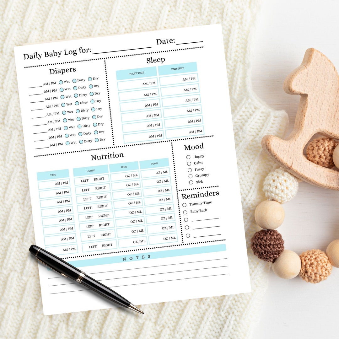 Daily Baby Log | Instant Digital Download - Etsy