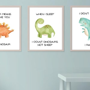 Dinosaur Nursery Wall Prints | Instant Digital Download