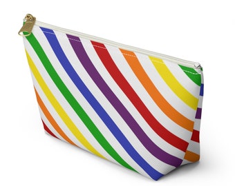 Rainbow Striped Accessory Pouch | T-Bottom