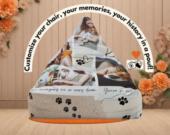Personalized Pet Photo Bean Bag Slipcover ,Personalized Pet Lover Bean Bag Slipcover.