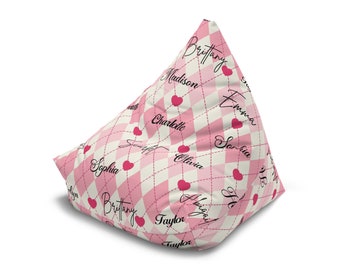 Personalize with Your Name, Customize Your Coquette Style, Personalized Name Bean Bag Chair Cover. Custom name bean bag