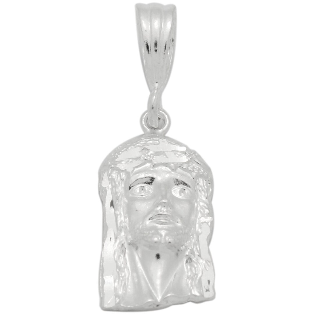 925 Sterling Silver Jesus Face Pendant Diamond Cut Finish - Etsy