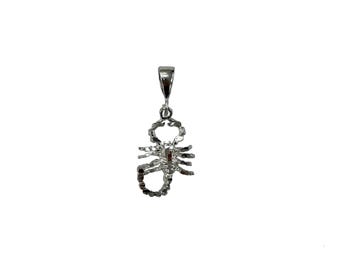 925 Sterling Silver Diamond Cut Small Scorpion Pendant