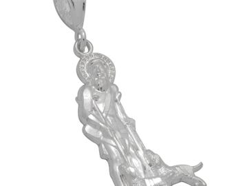 925 Sterling Silver Saint Lazarus of Bethany 1.5&quot; Pendant.