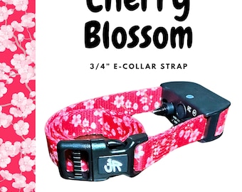 E Collar Strap 3/4 Inch, Fits Educator, Dogtra, Garmin, SportDOG, PetSafe Receivers, Cherry Blossom