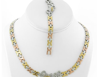 Collana Con Baci E Cuori I Love You 17" In Argento Placcato - Foto 9