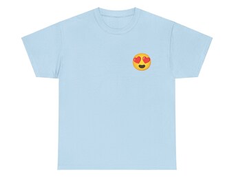 Camiseta Emoji con ojos de corazón