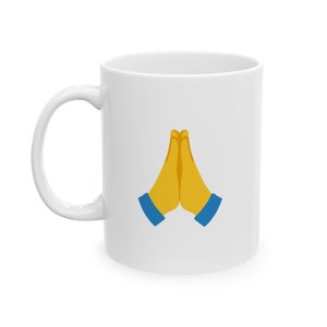 Prayer Hands Emoji Mug with Two sided Graphic