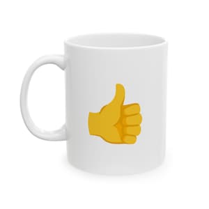 Pollice in alto Emoji, grafica della tazza su due lati