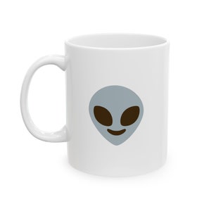 Tazza Emoji aliena con grafica bifacciale