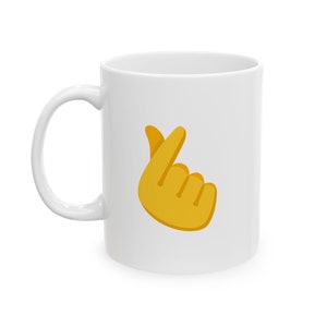 Korean I Love You Emoji, Two sided Mug Graphic