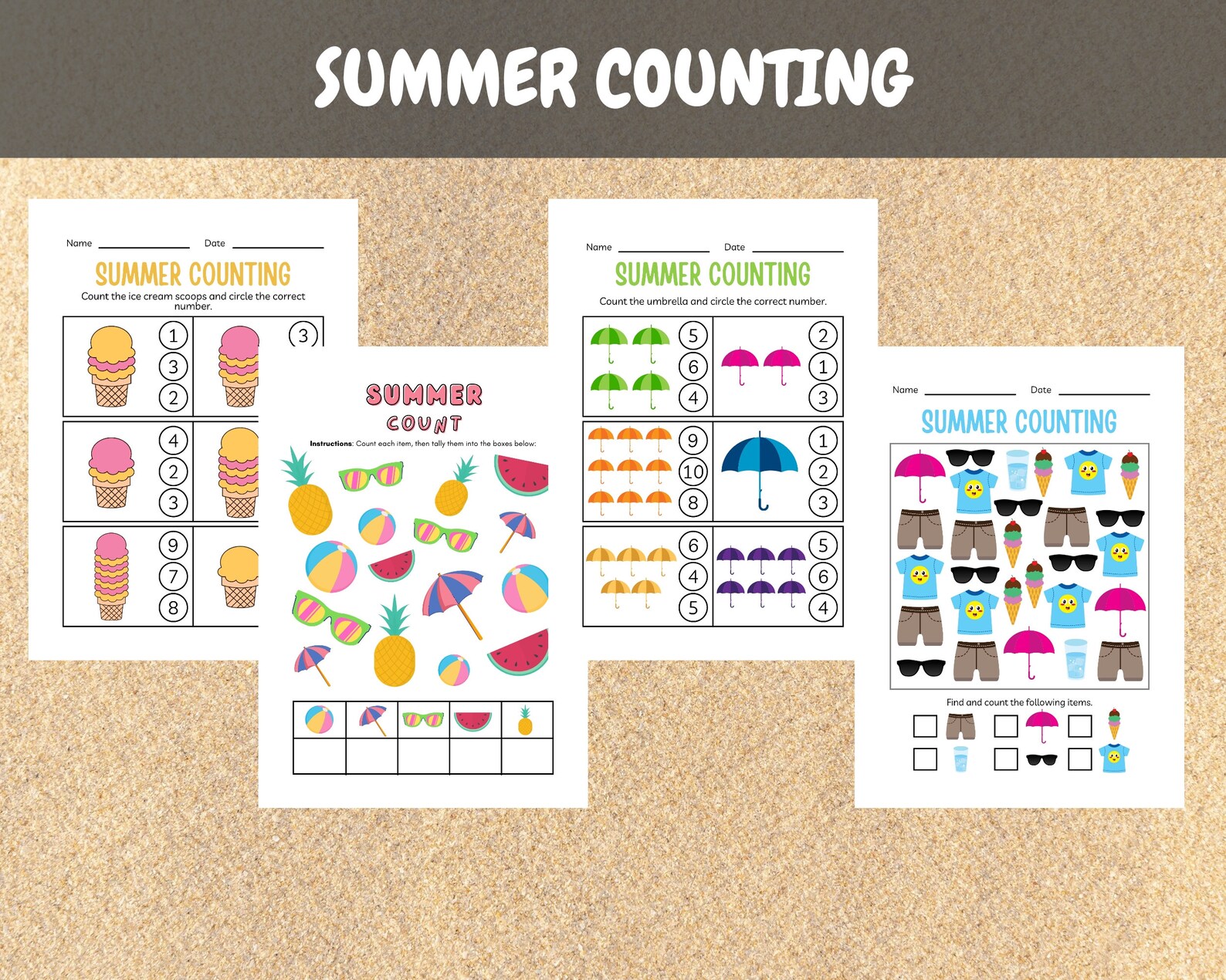 Printable Kids Summer Activity Book, 52 Pages Kids Camp Coloring Pages, 8.5 X 11 Preschool ...