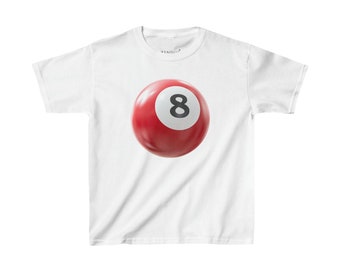 T-shirt long 8 boules de billard rouge