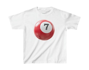 T-shirt long 7 boules de billard rouge