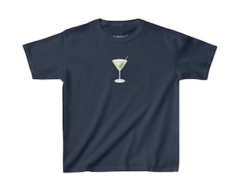 Martini Glass with Olive Color Long Baby Tee