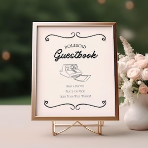 Polaroid Guestbook Sign | Wedding Photo Guest Book Table Sign | Minimalist Wedding Decor | Printable 8x10 Sign | Printable Instant Download