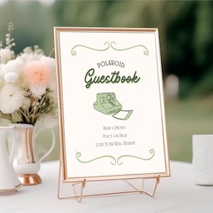 Polaroid Guestbook Sign | Wedding Photo Guest Book Table Sign | Minimalist Wedding Decor | Printable 8x10 Sign | Printable Instant Download