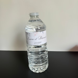 Personalisierte Wasserflaschenetiketten für Hochzeiten, Taufen, Geburtstage, Babypartys, Junggesellinnenabschiede - Hochzeitsgastgeschenke - Selbstklebende Etiketten