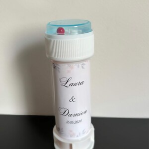 Bolle di nozze - regalo per il tuo compleanno, invitati al matrimonio - tubo per bolle di sapone personalizzato - Etichette personalizzate per tubi di bolle di sapone