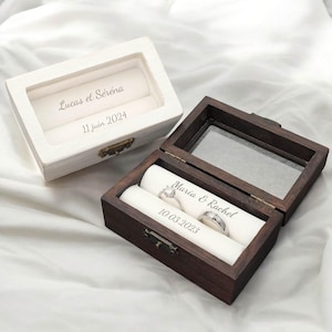 Boite alliance mariage - Boîte à alliance personnalisée - Boite bagues mariages bois personnalisée - boite bague mariage - souvenir mariage