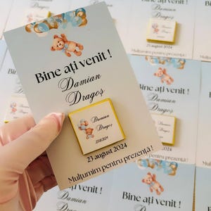 Carte chocolat personnalisé pour baptême - chocolat au lait personnalisé - carte de chocolat - cadeau invités mariage - faveur en chocolat