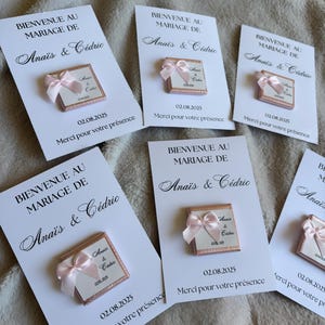Wedding chocolate card - personalized chocolate card - personalized milk chocolate wedding - wedding guest gift - chocolate favor