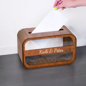 Urne mariage personnalisé - Urne en bois - Urne de mariage gravé - Décoration de mariage - Urne personnalisé évènement - boite pour carte