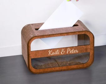 Personalisierte Hochzeitsurne - Holzurne - Gravierte Hochzeitsurne - Hochzeitsdekoration - Personalisierte Eventurne - Kartenbox