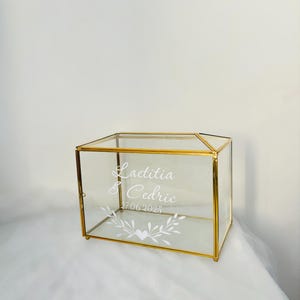 Urne en verre mariage personnalisé - Urne de mariage gravé personnalisable - Décoration mariage - Urne personnalisé évènement - boite carte