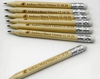 Lápiz de boda personalizado - Lápices de madera grabados - Regalo único para invitados - Recuerdo de boda inolvidable - Lápiz de madera para boda