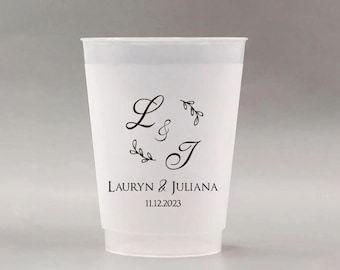 Personalized Wedding Cup - Personalized Frosted Plastic Cup - Guest Gift - Practical Wedding Souvenir - Event Cup