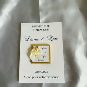 Carte chocolat personnalisé - chocolat au lait personnalisé mariage - carte de chocolat mariage - cadeau invités mariage - faveur chocolat