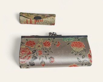 Unieke vintage clip-harde portemonnee en lippenstift-hardcase met spiegel