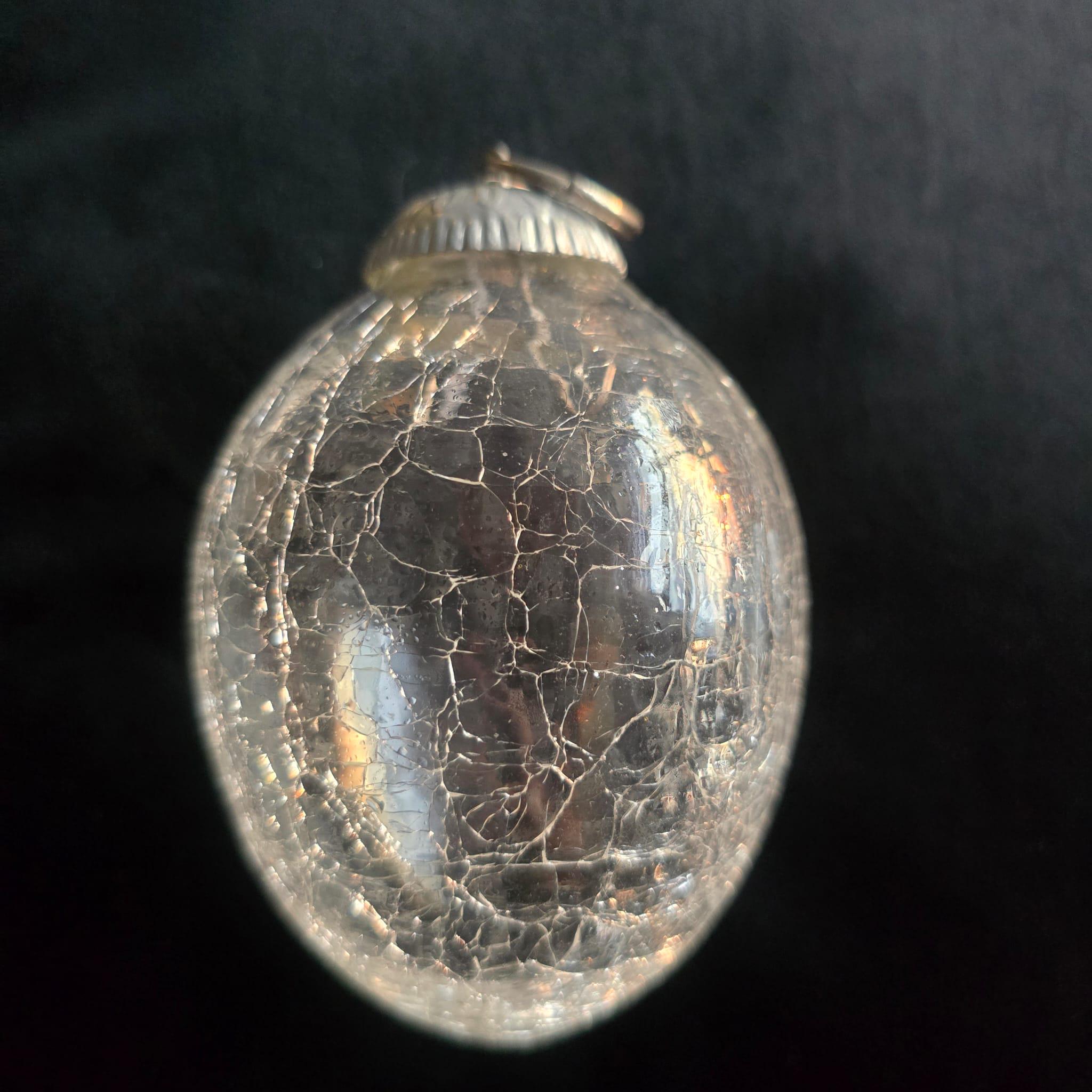 Ancienne Boule De Noël En Verre - 9 Cm - France Vers 1900 - Vintage Authentique