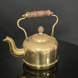 Vintage solid copper gooseneck teapot kettle copperware kitchen home decor handmade