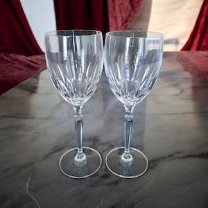 Verres à vin vintage en cristal, lot de 2 vintage en cristal incolore fin
