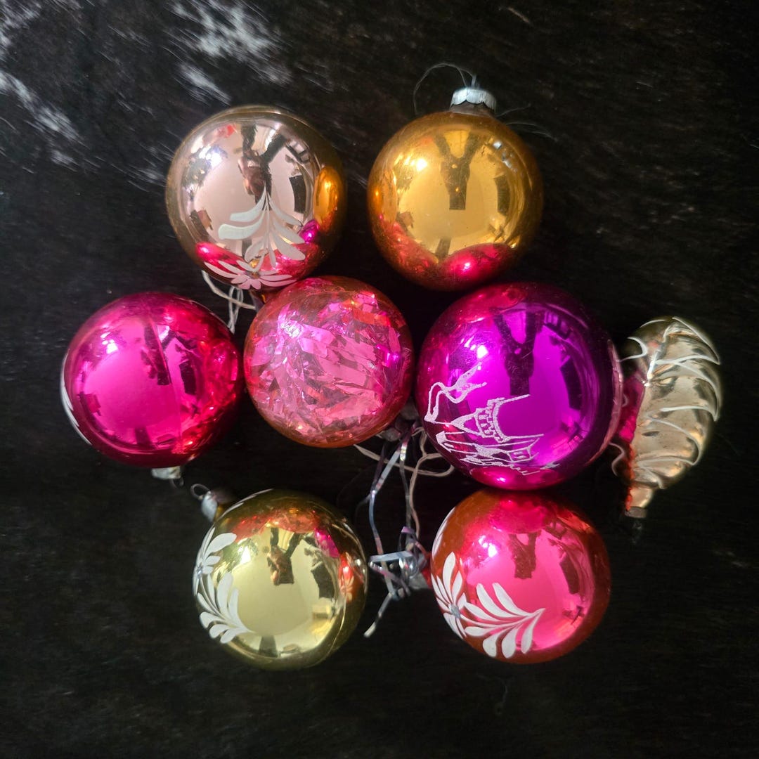 Rare Boule De Noël Vintage - Poisson Phosphorescent - Origine URSS / Soviétique