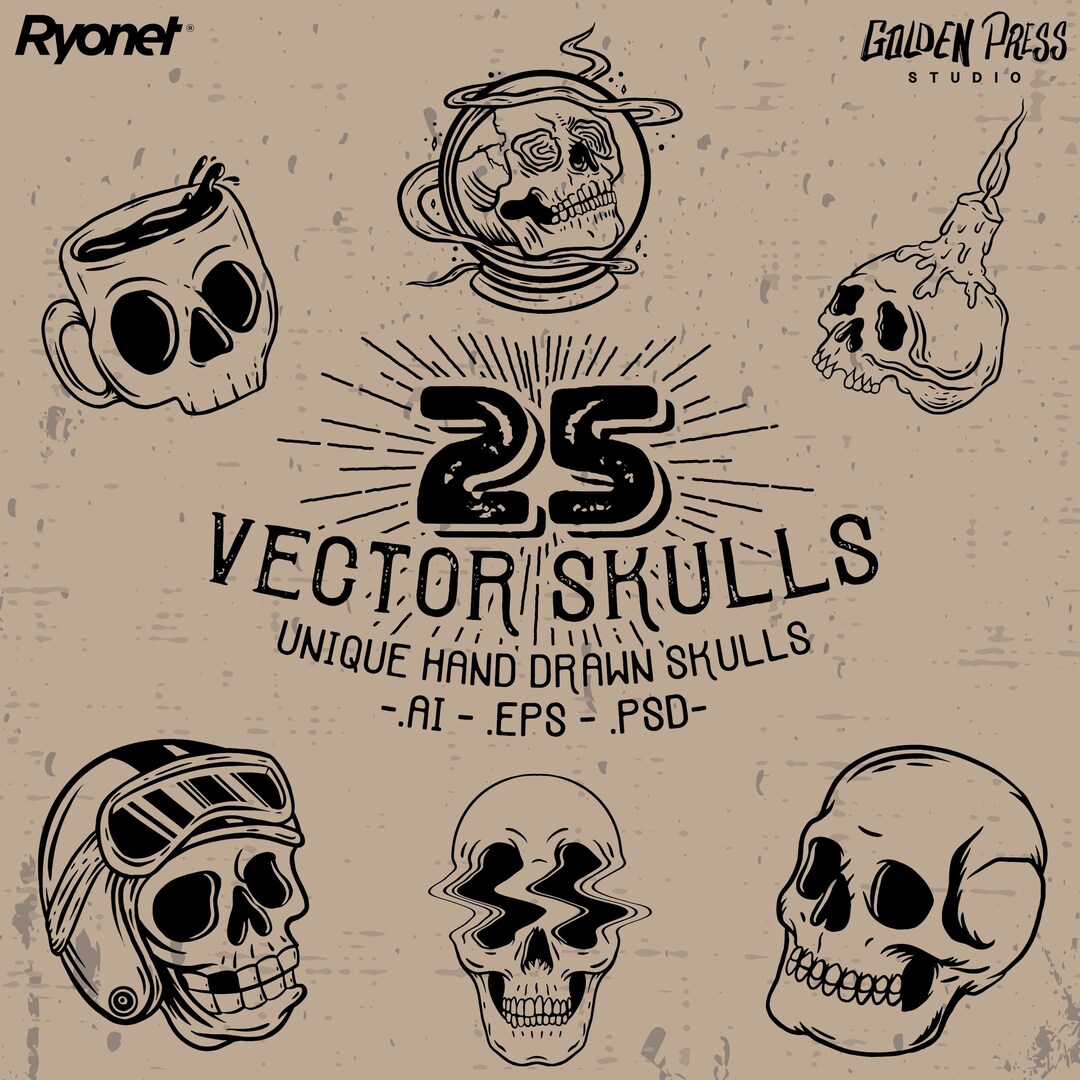 Vector Ckull Vector Skull Pack - Etsy