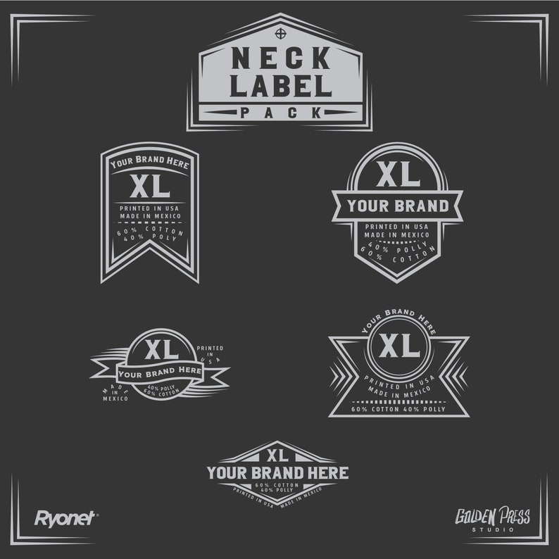 Neck Label Stickers Vector Neck Label Pack - Etsy
