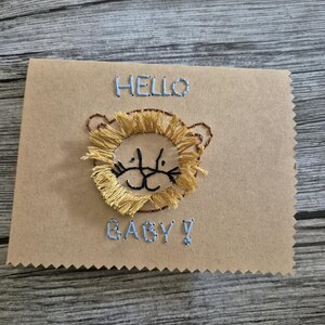 Geburtstagskarte - Geschenk - Löwe - Geburtstag - Karte - Embroidery - Stickerei - Handarbeit - Handmade - Geburt - Baby - Hello Baby -